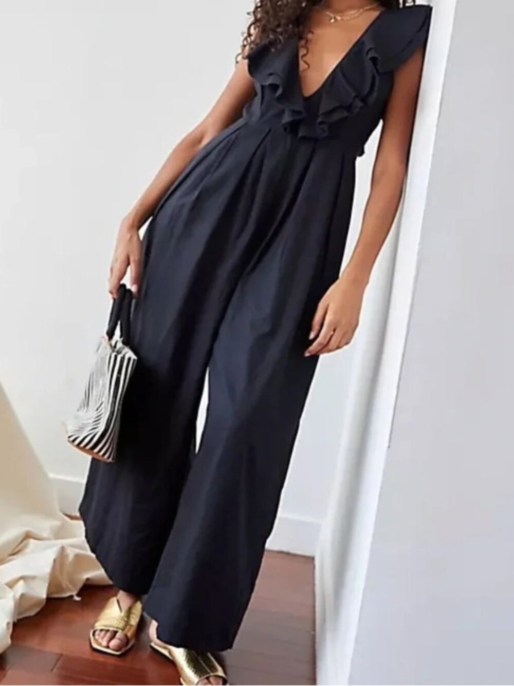Free People Marta Jumpsuit In Black Size 0